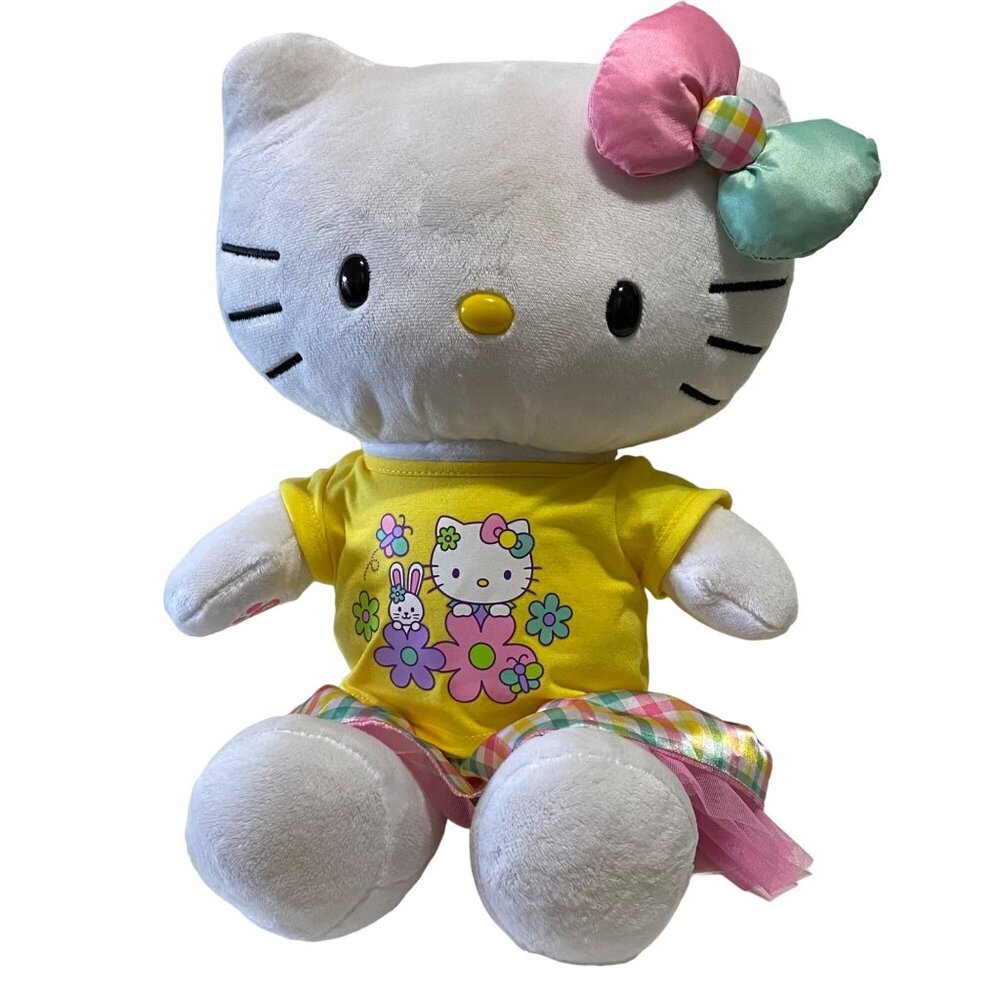 Build a Bear Sanrio Spring Gingham‎ Hello Kitty 18" Plush with Top and Skirt